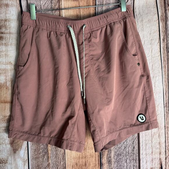 Vuori Kore Lined Shorts 7" Summer Red Small Mens Activewear Running Athleisure - Picture 1 of 8